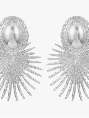 Macy's Silver Radiant Sunburst Drop Earrings